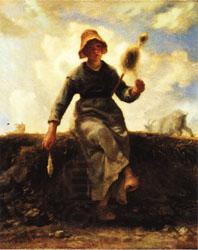 Jean Francois Millet The Spinner, Goat-Girl from the Auvergne China oil painting art